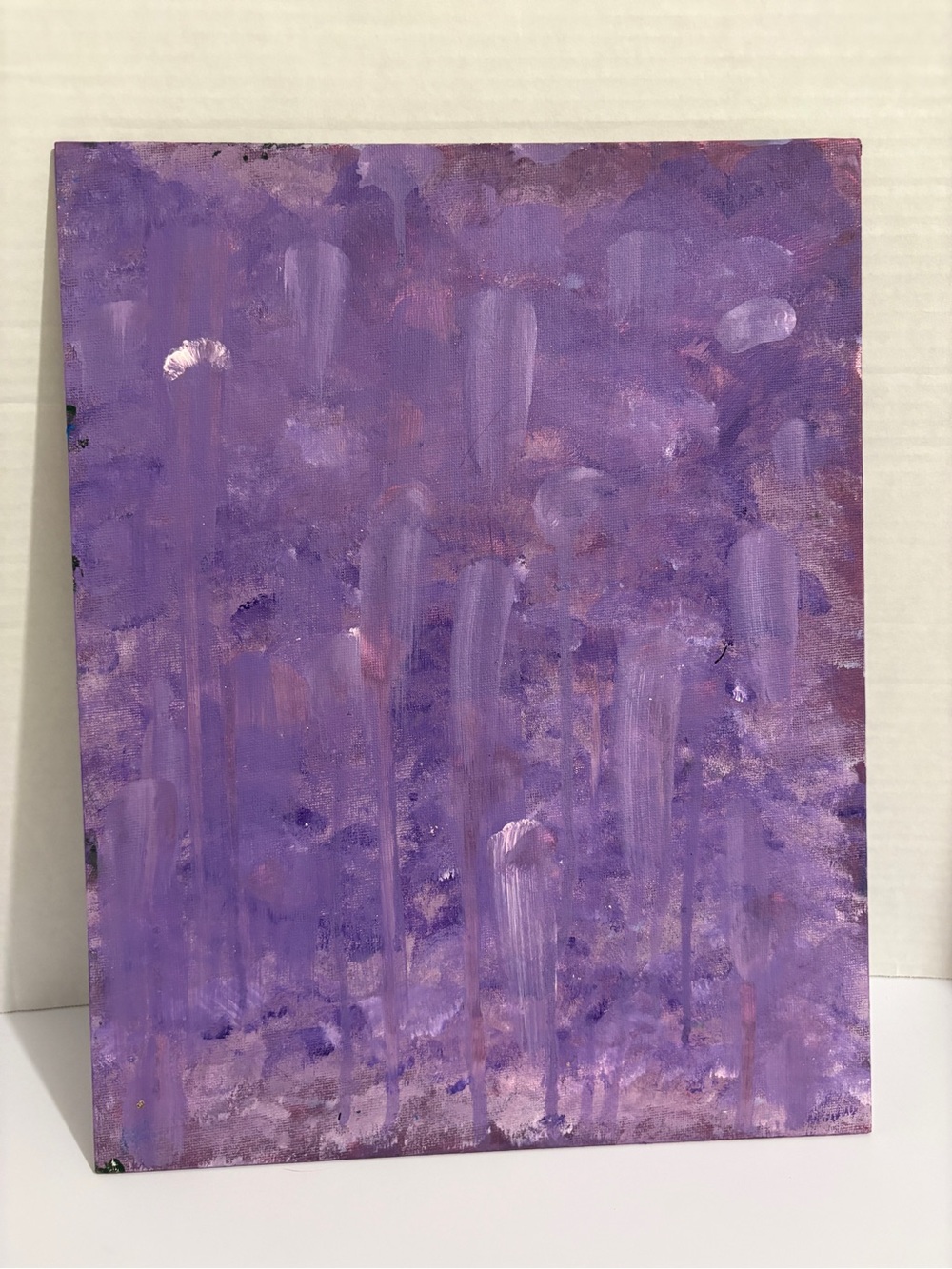 “Purple‎ Disaster” Abstract Acrylic Purple Canvas Art - Picture 6 of 6